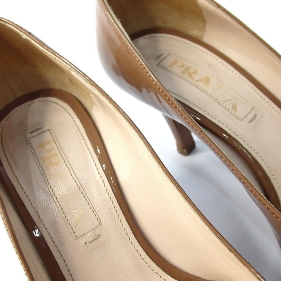 PRADA Milano brown Pumps Enamel leather gold - Picture 6 of 7